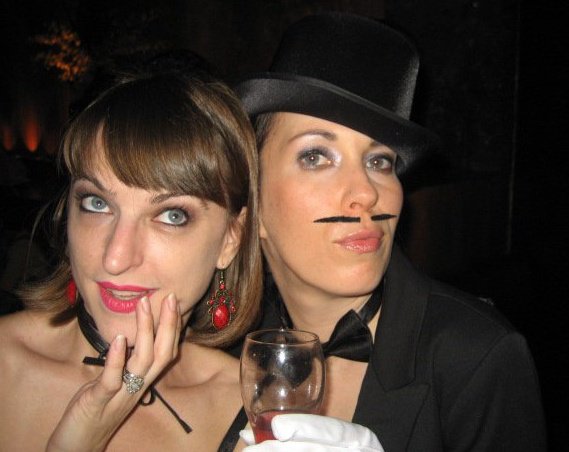 This is my pretty friend as coquette and I wearing mustache :)