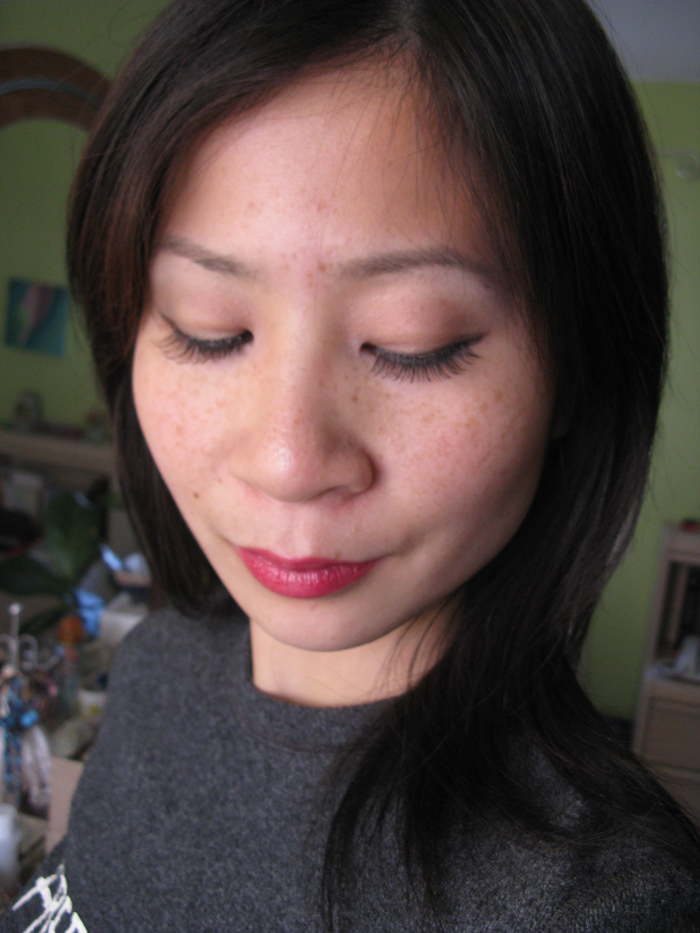 a sheer layer of Fearless on my lips.